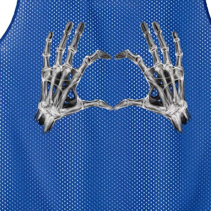 X Rey Hands Heart Hands Halloween Skeleton Costume Cute Gift Mesh Reversible Basketball Jersey Tank