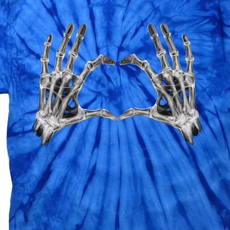 X Rey Hands Heart Hands Halloween Skeleton Costume Cute Gift Tie-Dye T-Shirt