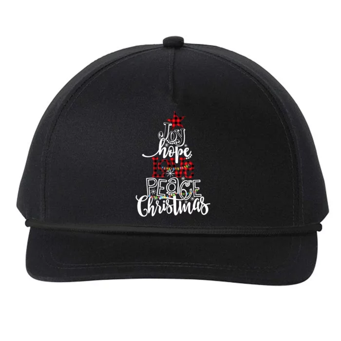 Xmas Red Leopard Buffalo Joy Hope Love Peace Christmas Light Gift Snapback Five-Panel Rope Hat