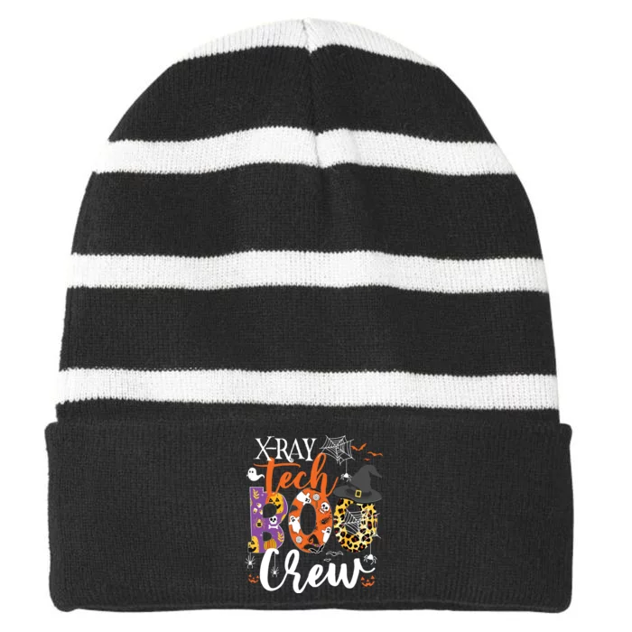 X Ray Tech Boo Crew X Ray Technician Halloween Funny Gifts Striped Beanie with Solid Band