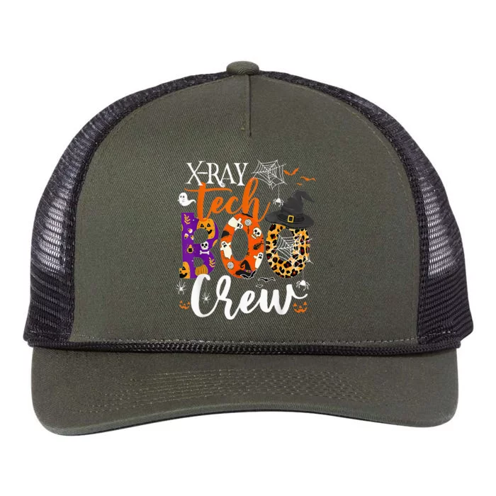 X Ray Tech Boo Crew X Ray Technician Halloween Funny Gifts Retro Rope Trucker Hat Cap