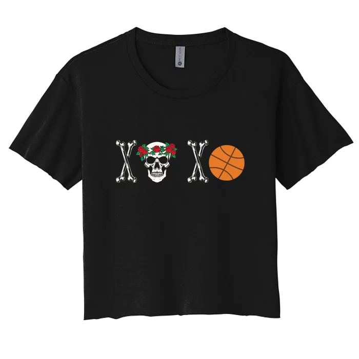 XOXO Skeleton Basketball Valentine Gift For Valentine Day Women's Crop Top Tee