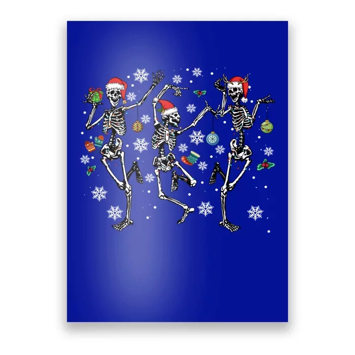 Xmas Skeleton Dancing Christmas Lights Xmas Ornat Gift Poster