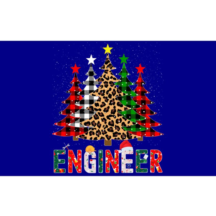 Xmas Santa Engineer Leopard Plaid Print Christmas Trees Gift Bumper Sticker