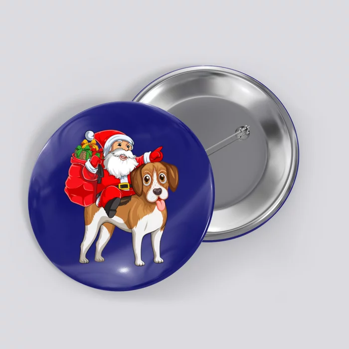 Xmas Squad Funny Santa Riding Beagle Dog Christmas Great Gift Button