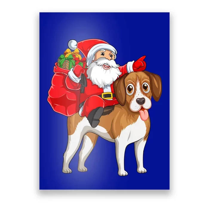 Xmas Squad Funny Santa Riding Beagle Dog Christmas Great Gift Poster