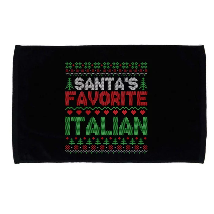 Xmas SantaS Favorite Italian Funny Ugly Christmas Microfiber Hand Towel