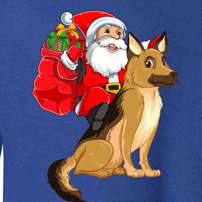 Xmas Squad Funny Santa Riding Ger Shepherd Dog Christmas Funny Gift Toddler Sweatshirt