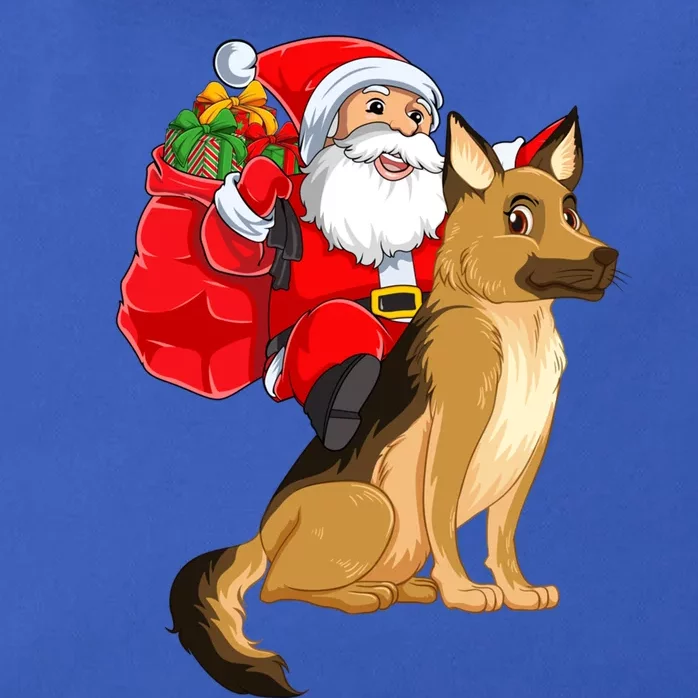 Xmas Squad Funny Santa Riding Ger Shepherd Dog Christmas Funny Gift Zip Tote Bag