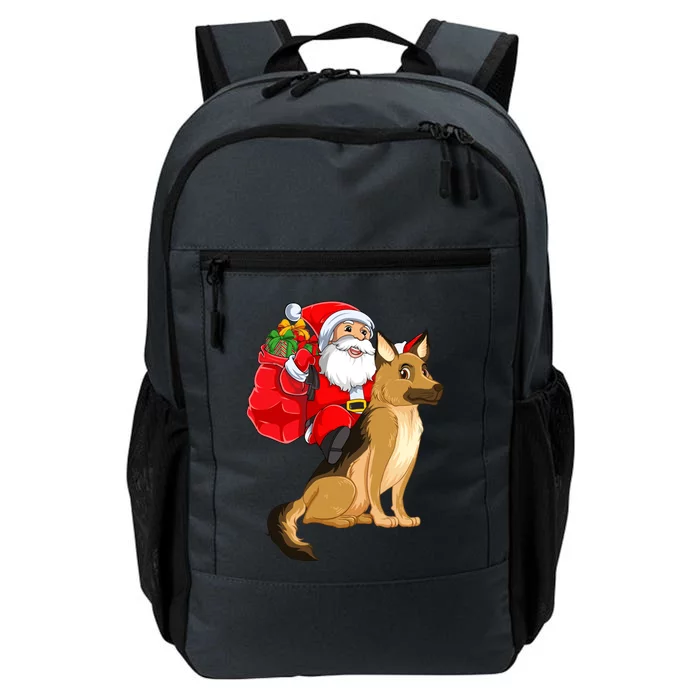 Xmas Squad Funny Santa Riding Ger Shepherd Dog Christmas Funny Gift Daily Commute Backpack