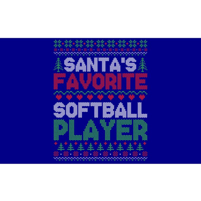 Xmas SantaS Favorite Softball Player Ugly Christmas Sweater Great Gift Bumper Sticker