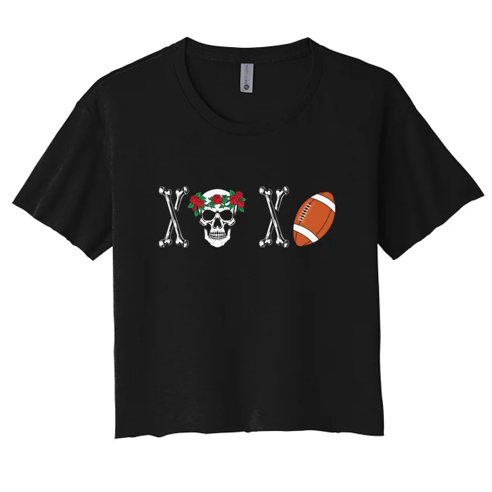 XOXO Skeleton Football Valentine Gift For Valentine Day Women's Crop Top Tee