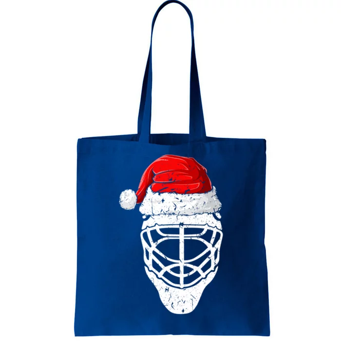 Xmas Santa Hat Christmas Ice Hockey Gift Tote Bag