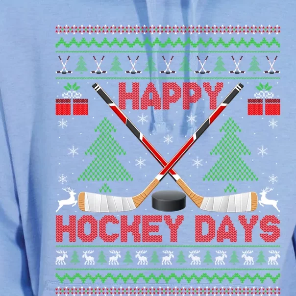 Xmas Sweater Happy Hockeydays Ugly Ice Hockey Christmas Gift Unisex Surf Hoodie