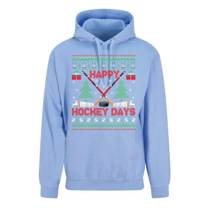 Xmas Sweater Happy Hockeydays Ugly Ice Hockey Christmas Gift Unisex Surf Hoodie