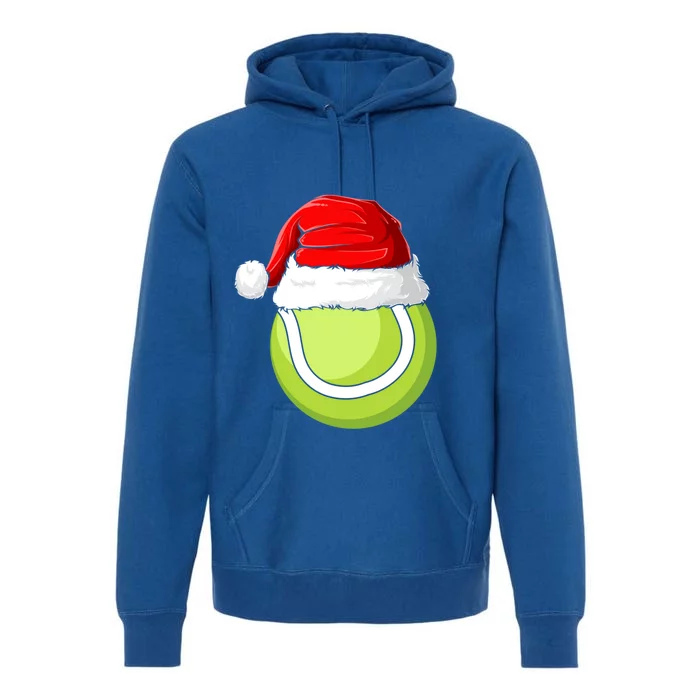 Xmas Santa Hat Christmas Tennis Funny Gift Premium Hoodie