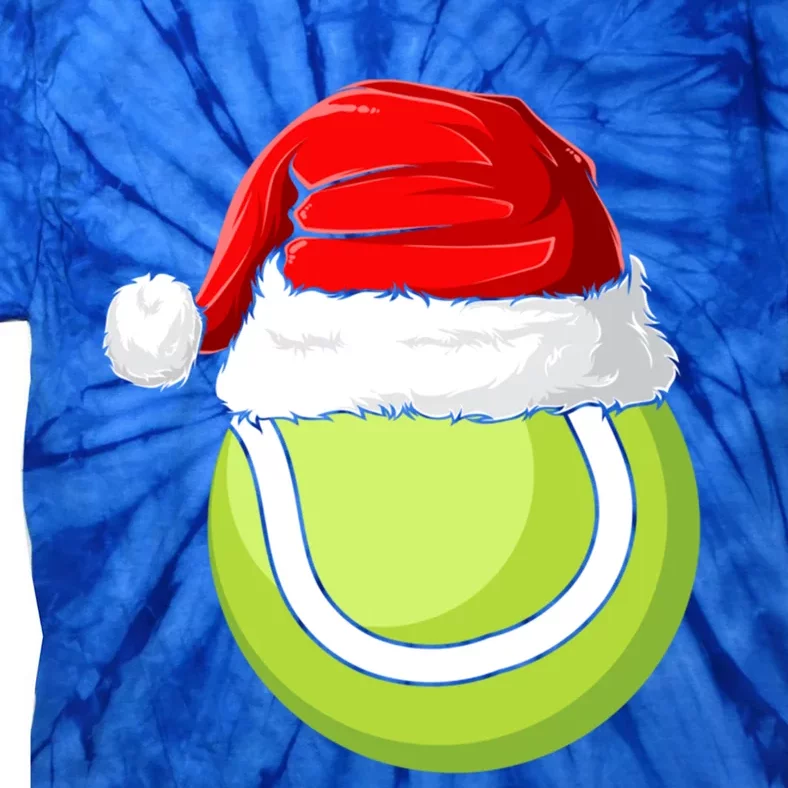 Xmas Santa Hat Christmas Tennis Funny Gift Tie-Dye T-Shirt