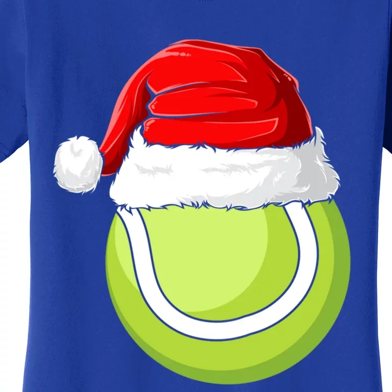 Xmas Santa Hat Christmas Tennis Funny Gift Women's T-Shirt