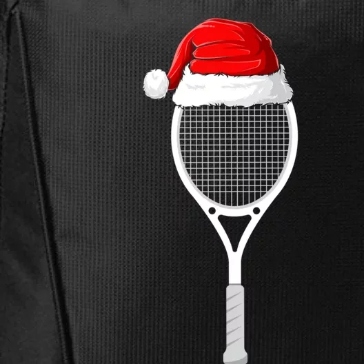 Xmas Santa Hat Tennis Racket Christmas Tennis Cool Gift City Backpack