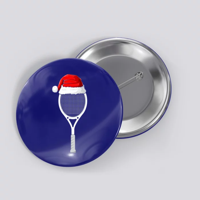 Xmas Santa Hat Tennis Racket Christmas Tennis Cool Gift Button