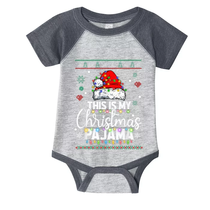 Xmas Santa Hat This Is My Christmas Pajama Infant Baby Jersey Bodysuit