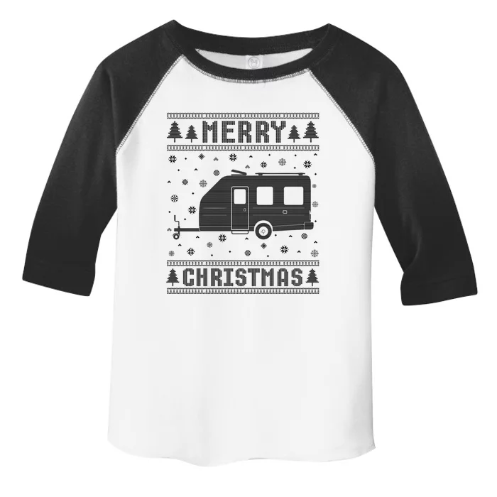 Xmas Santa Hat Camper Design Funny Ugly Christmas Sweater Gift Toddler Fine Jersey T-Shirt