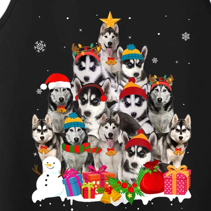 Xmas Siberian Husky Dog Christmas Ornat Tree Christmas Meaningful Gift Performance Tank