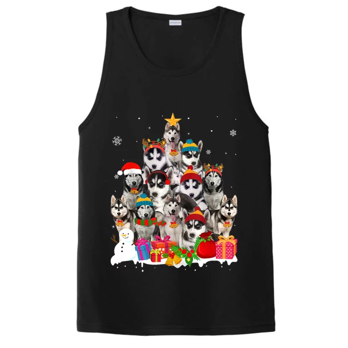 Xmas Siberian Husky Dog Christmas Ornat Tree Christmas Meaningful Gift Performance Tank