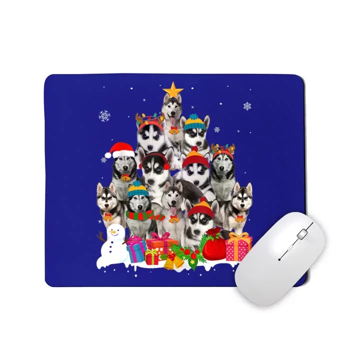 Xmas Siberian Husky Dog Christmas Ornat Tree Christmas Meaningful Gift Mousepad