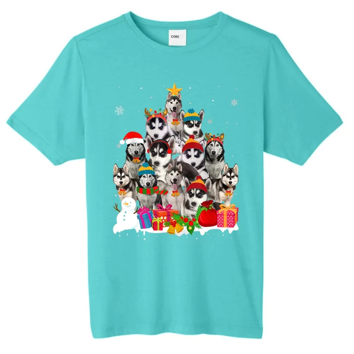 Xmas Siberian Husky Dog Christmas Ornat Tree Christmas Meaningful Gift ChromaSoft Performance T-Shirt