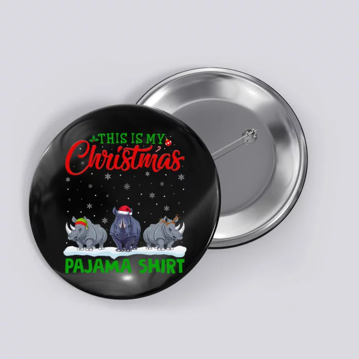 Xmas Santa Hat Reindeer Rhino Christmas Pajama Button