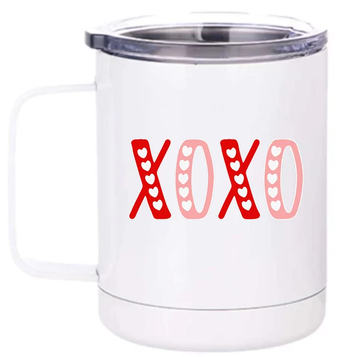 XOXO Sweet Love Valentine Heart Romantic Valentine's Day Front & Back 12oz Stainless Steel Tumbler Cup