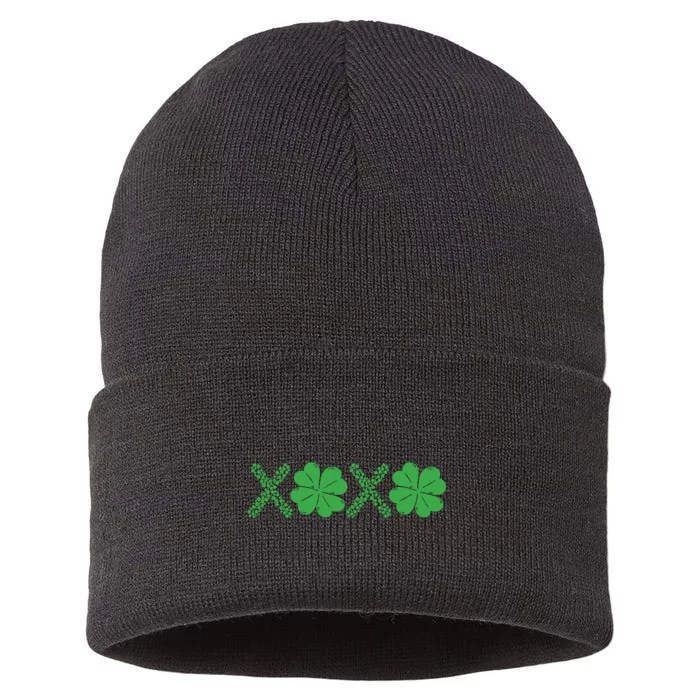 Xoxo St Patricks Day Shamrock Sustainable Knit Beanie