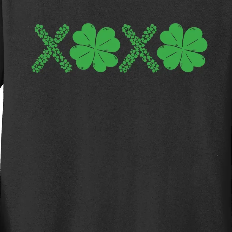 Xoxo St Patricks Day Shamrock Kids Long Sleeve Shirt