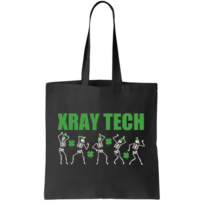 Xray St Patricks Day Dancing Skeleton Radiology Technician Tote Bag