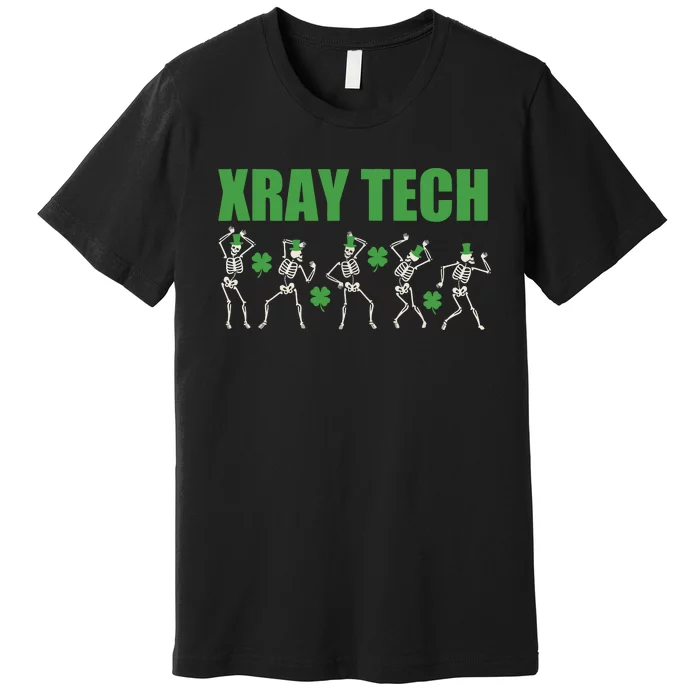 Xray St Patricks Day Dancing Skeleton Radiology Technician Premium T-Shirt