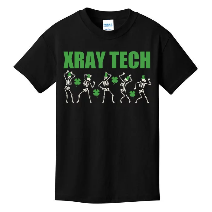 Xray St Patricks Day Dancing Skeleton Radiology Technician Kids T-Shirt