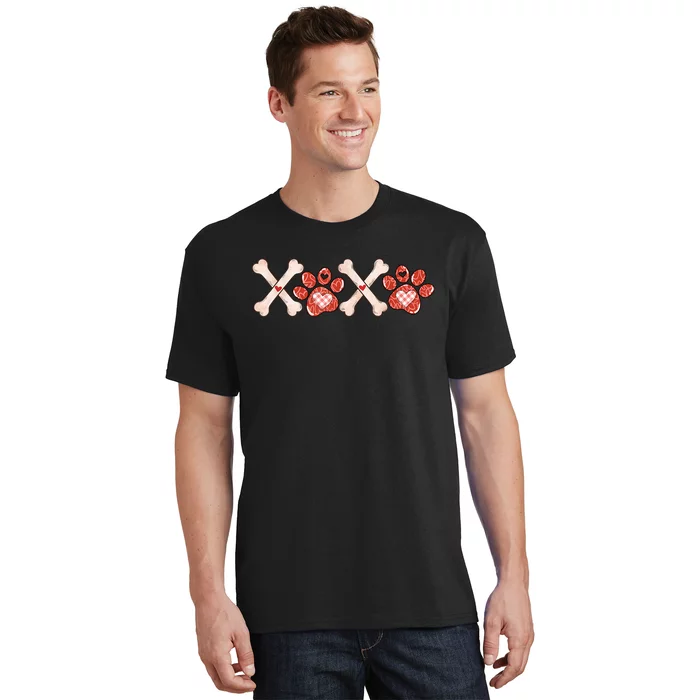 XOXO Skeleton Pet Dogs Cats Paw Hearts Valentine's Day T-Shirt