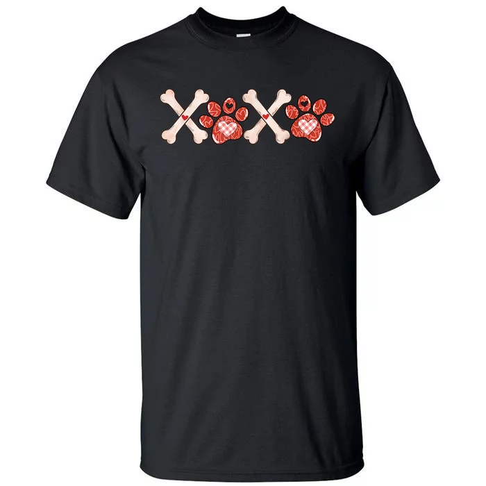 XOXO Skeleton Pet Dogs Cats Paw Hearts Valentine's Day Tall T-Shirt