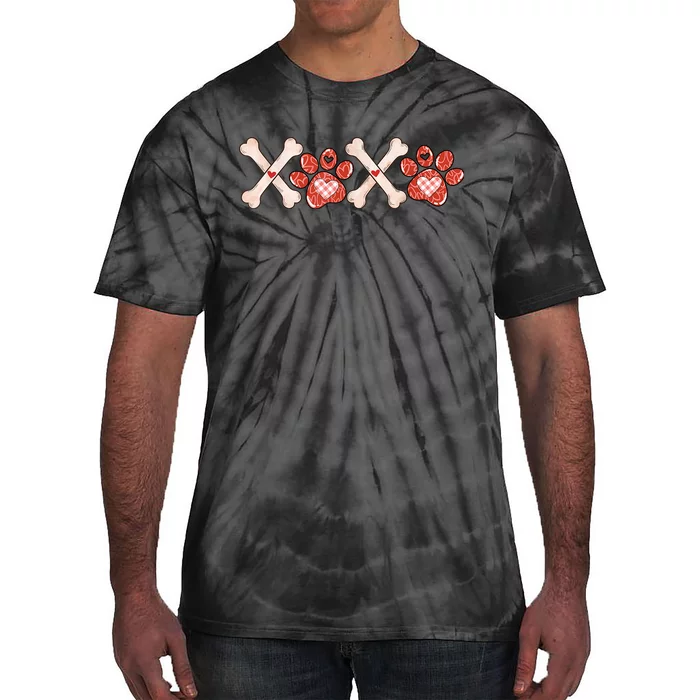 XOXO Skeleton Pet Dogs Cats Paw Hearts Valentine's Day Tie-Dye T-Shirt