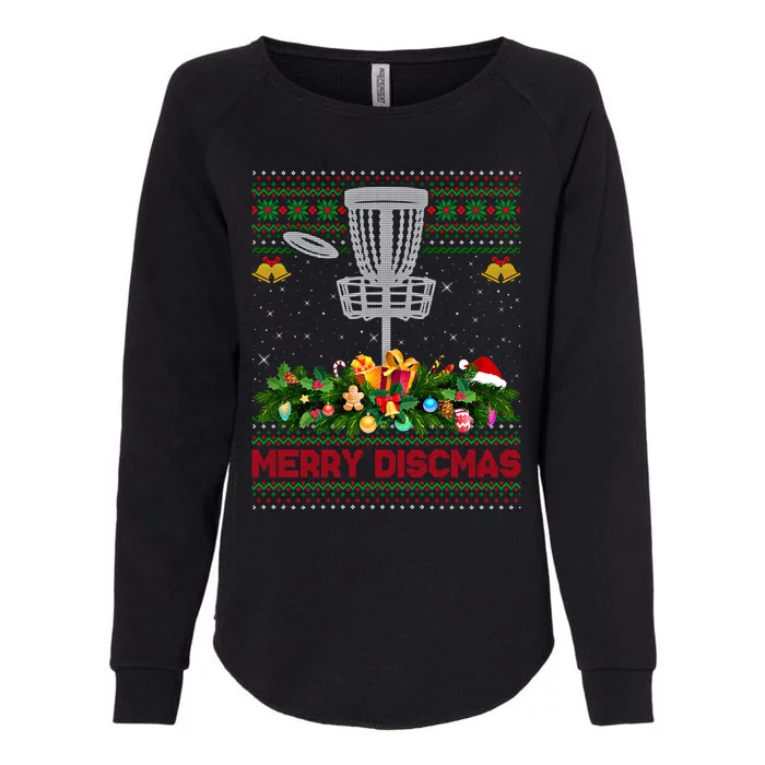 Xmas Sweater Style Merry Discmas Ugly Disc Golf Christmas Cool Gift Womens California Wash Sweatshirt