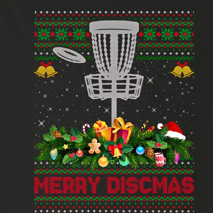 Xmas Sweater Style Merry Discmas Ugly Disc Golf Christmas Cool Gift Toddler Long Sleeve Shirt