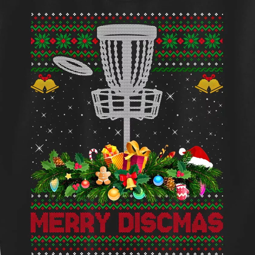 Xmas Sweater Style Merry Discmas Ugly Disc Golf Christmas Cool Gift Kids Sweatshirt