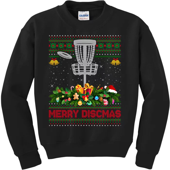 Xmas Sweater Style Merry Discmas Ugly Disc Golf Christmas Cool Gift Kids Sweatshirt