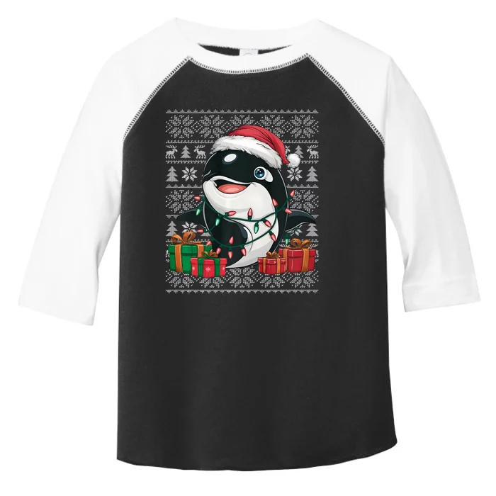 Xmas Sweater Style Ugly Santa Hat Orca Christmas Toddler Fine Jersey T-Shirt