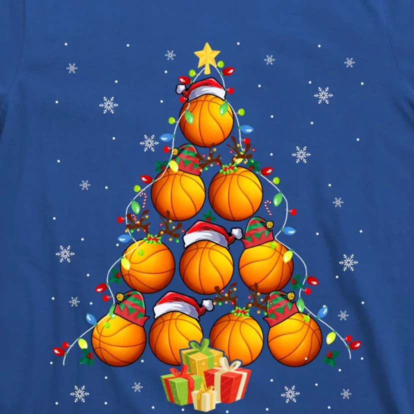 Xmas Squad Santa Reindeer Elf Basketball Balls As Xmas Tree Gift T-Shirt