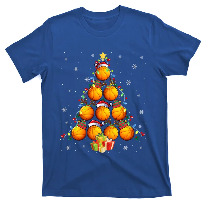 Xmas Squad Santa Reindeer Elf Basketball Balls As Xmas Tree Gift T-Shirt