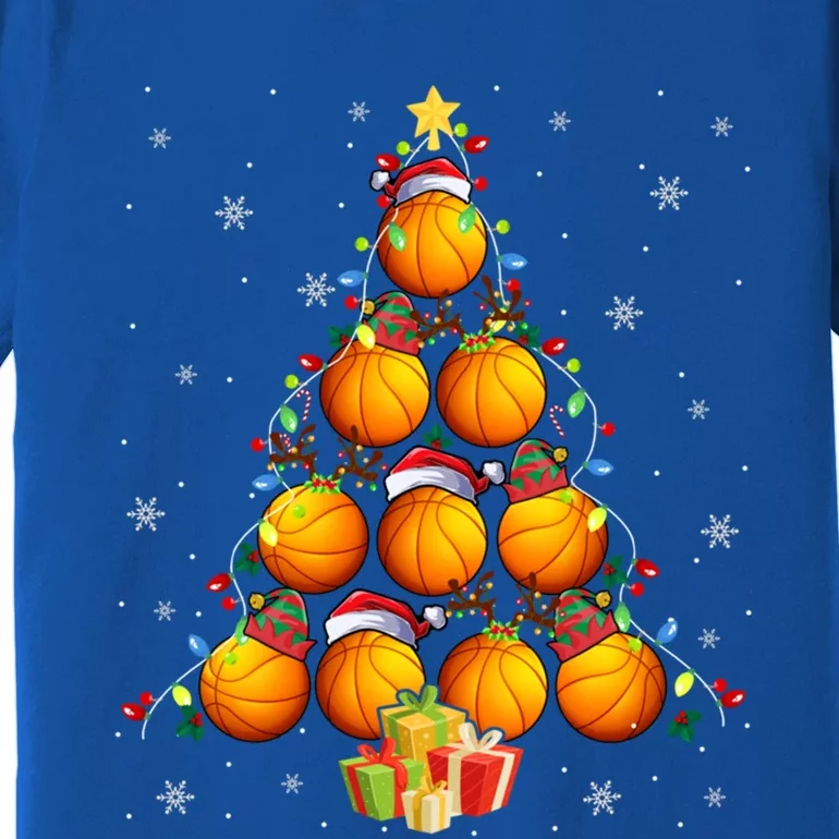 Xmas Squad Santa Reindeer Elf Basketball Balls As Xmas Tree Gift Premium T-Shirt