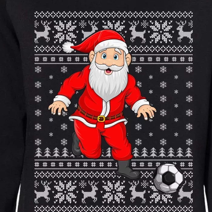 Xmas Sweater Style Ugly Santa Playing Soccer Christmas Meaningful Gift Womens California Wash Sweatshirt