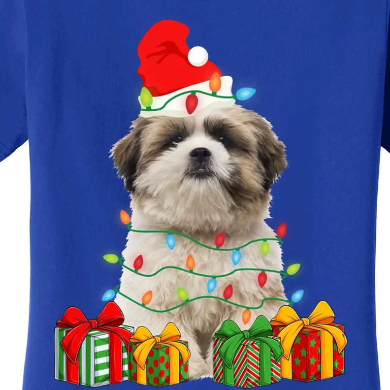 Xmas Shih Tzu Dog Christmas Lights Puppy Lover Meaningful Gift Women's T-Shirt